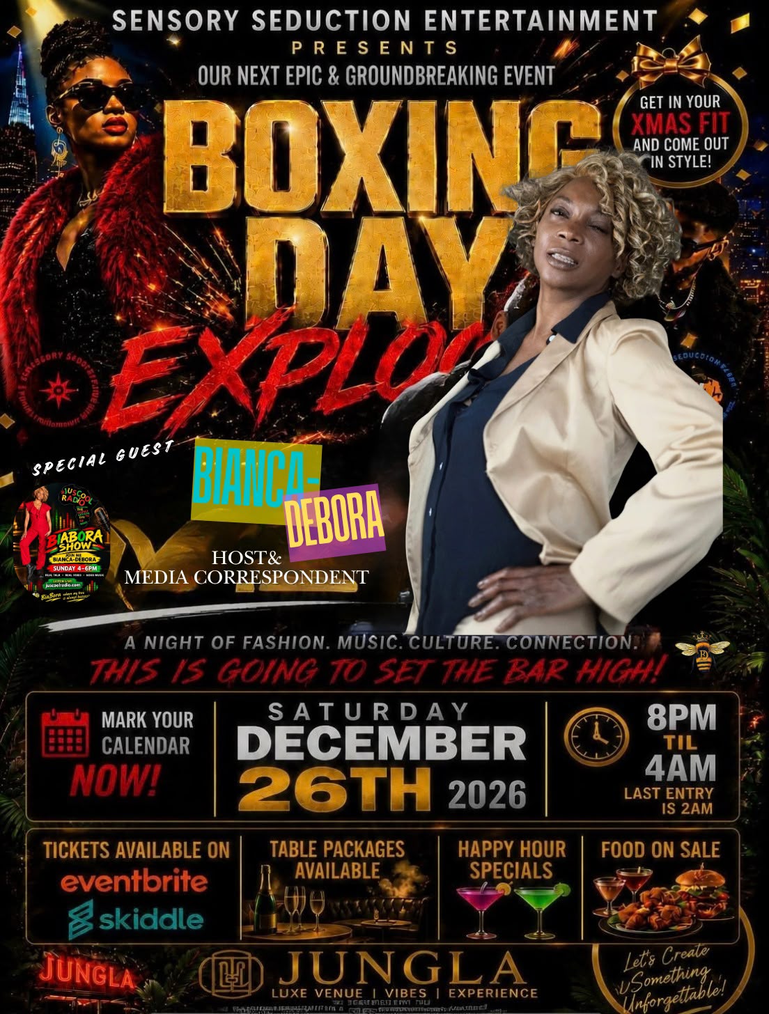 Boxing Day Explosion 2026 special guest Bianca-Debora poster