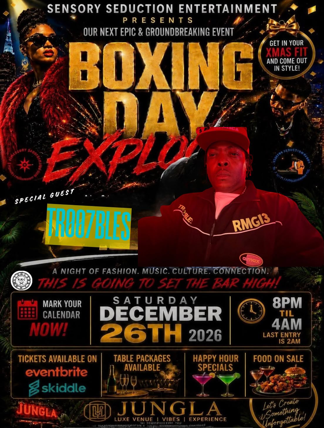 Boxing Day Explosion 2026 special guest Troobles poster