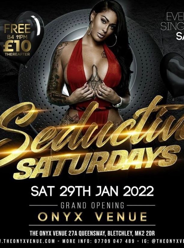 Seduction Saturdays event flyer